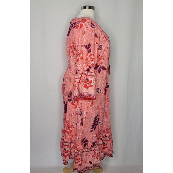 AVENUE Kara Crush Midi Dress Pink Royal Blooms NWT Plus Size 20W - Picture 8 of 11